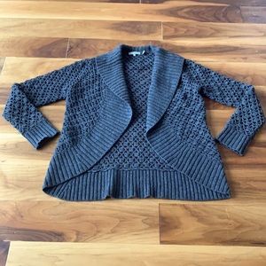 Vince Shawl collar open Sweater in slate grey